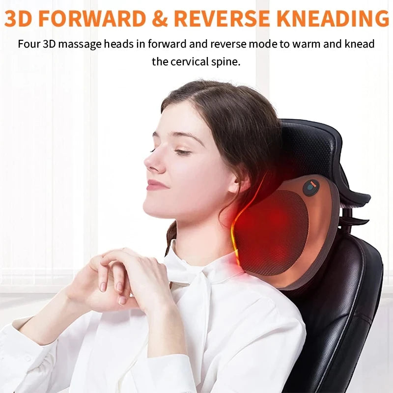 Electric Cervical Hot Compress  Massage Pillow NeckTraction  Spine Support Massager Relax Health Care