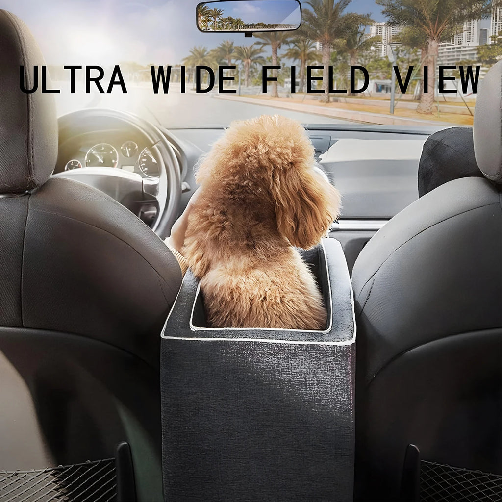 Grey Square Center Console Pet Nest All Season Universal 2 In 1 Car Dog Booster Seat Adjustable Shoulder Strap Removable Washable Car Armrest Pet Carrier Outdoor Hiking Travel Small Dog Cat Auto Safety Bed Pet Accessor
