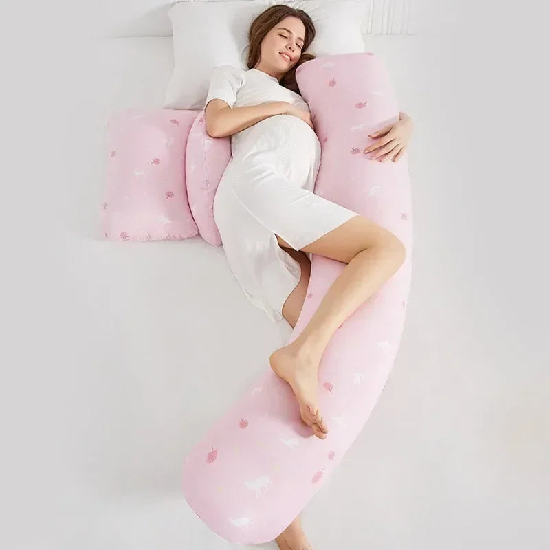 Multi Functional Detachable Breastfeeding Pillow for Pregnant Women shaped Waist Protection Side Pillow Support Abdominal Pillow