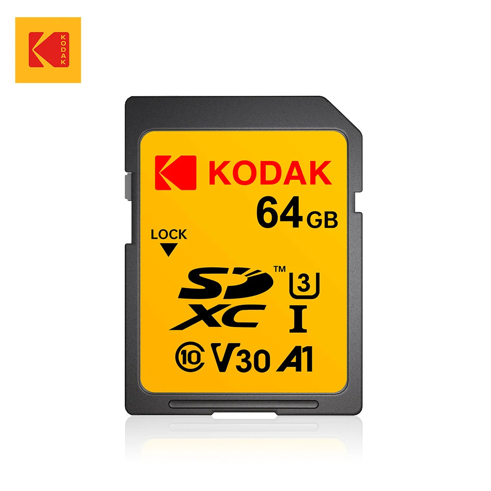KODAK V30 256GB SD Card UHS-I U3 High Speed Up To 100MB/s Perfect for Full HD Video 64G 128G SD Memory Card SDXC for Camera