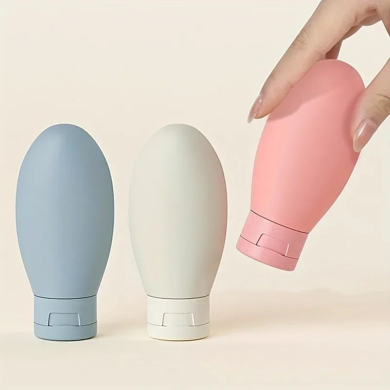 3pcs/set Travel Refillable Cosmetic Containers 60ML Travel Bottles Set Mini Squeeze Bottles for Toiletries Shampoo Conditioner