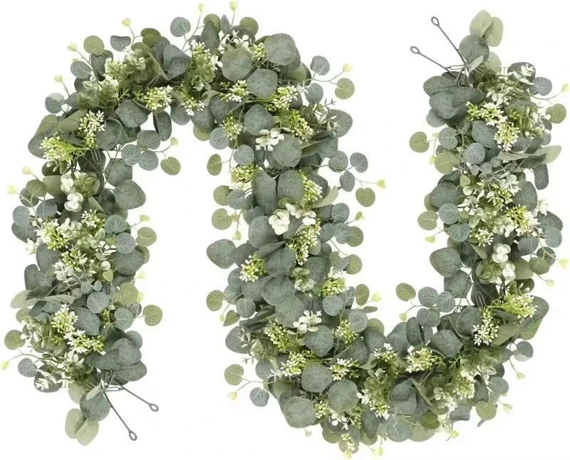 Artificial Greenery Foliage Vine Plant Christmas Outdoor Holiday Party Store Wedding Garland Home Wall Arch DIY Decorative Gifts