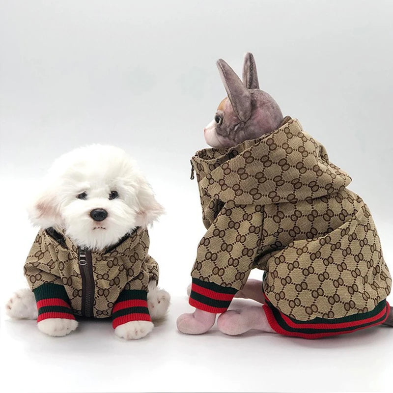Autumn Winter Pattern 8 Pet Jacket Kitten Clothing Puppy Coat Bulldog Corgi Dog Fashion Windbreaker Designer Luxury Dogs Clothes