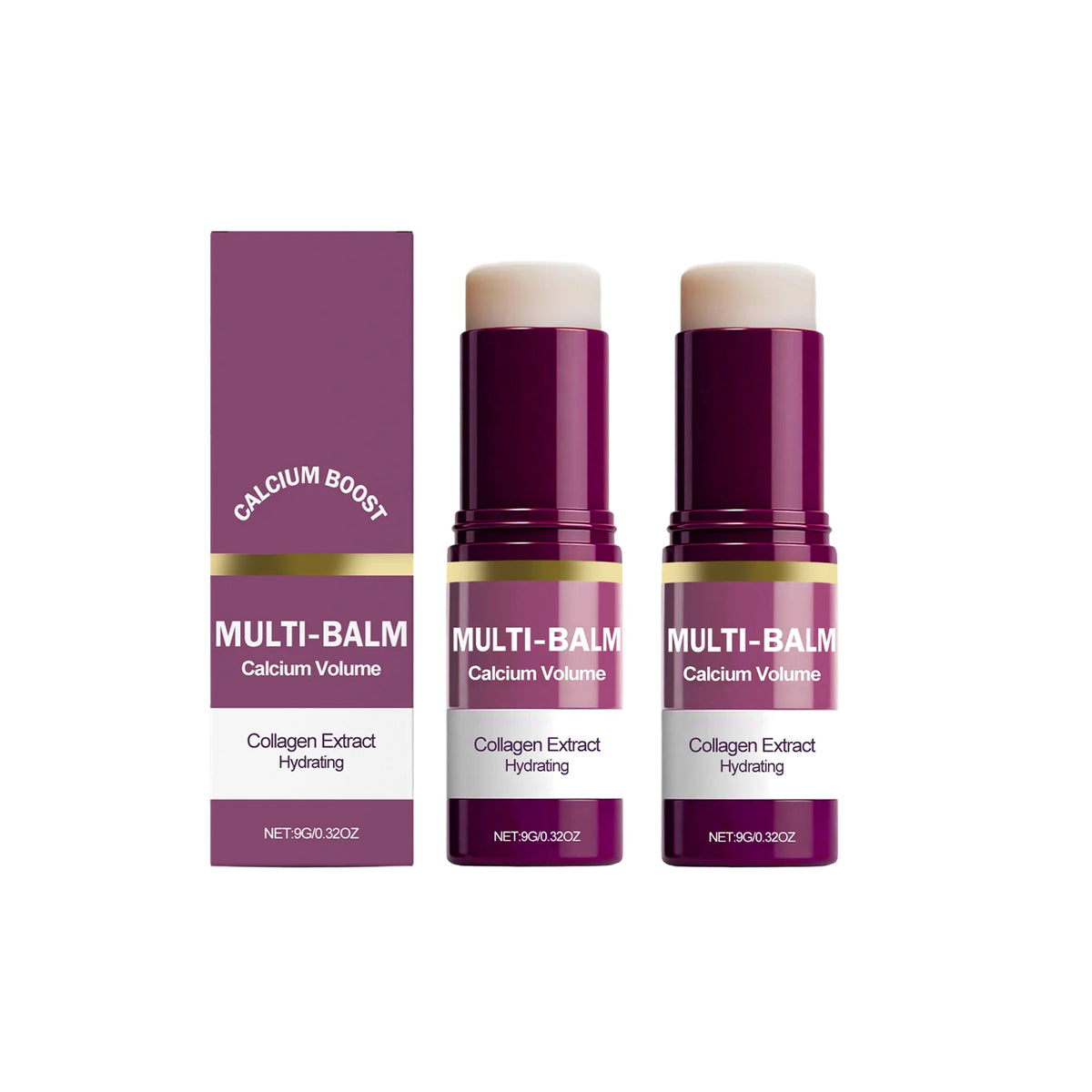 Calcium Boost Collagen Multi Balm Hydrating Moisturizing Stick for Lips Eyes Face Neck Portable Daily Skin Care Balm Stick