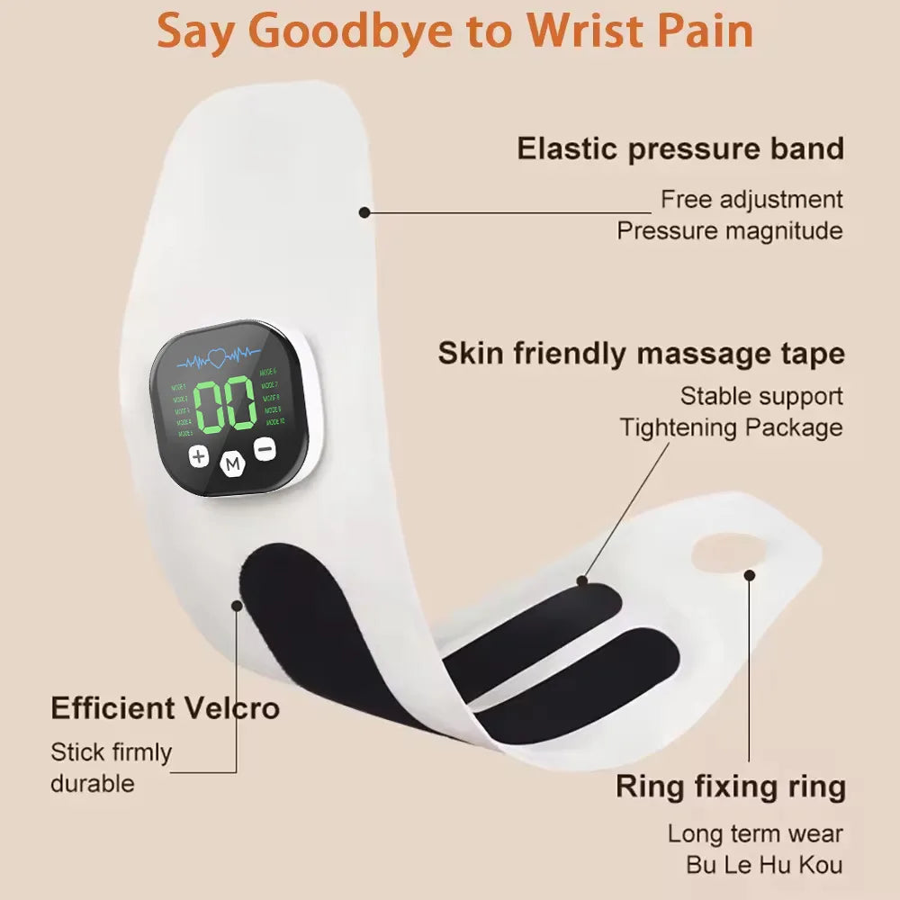 Electric Heating Wrist Massager 5 Levels Hot Compress 3 Levels Vibration Massage Wrist Guard Band Carpal Tunnel