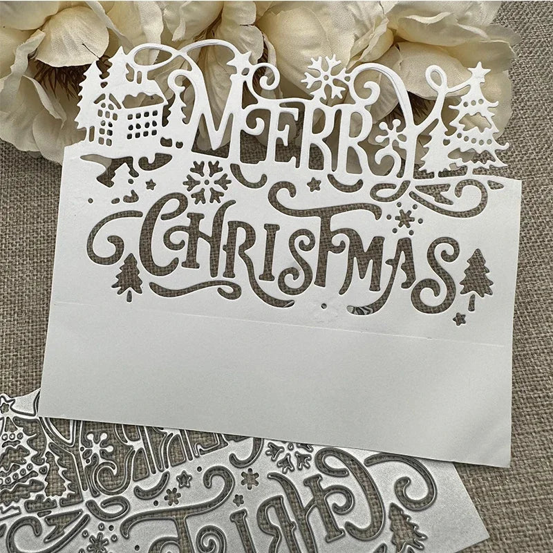 Merry christmas frame Metal Cutting Dies Stencils For DIY Scrapbooking Decorative Handcraft Die Cutting Template Mold