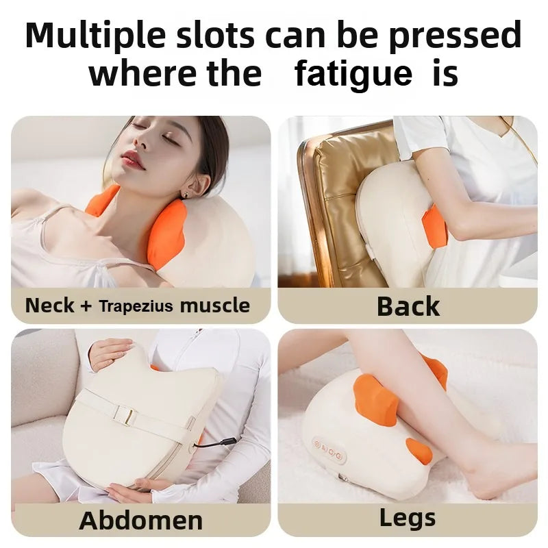 Trapezius Electric Massage Pillow Wireless Car And Home Massager Heating Waist Neck Leg Cervical Shiatsu Kneading