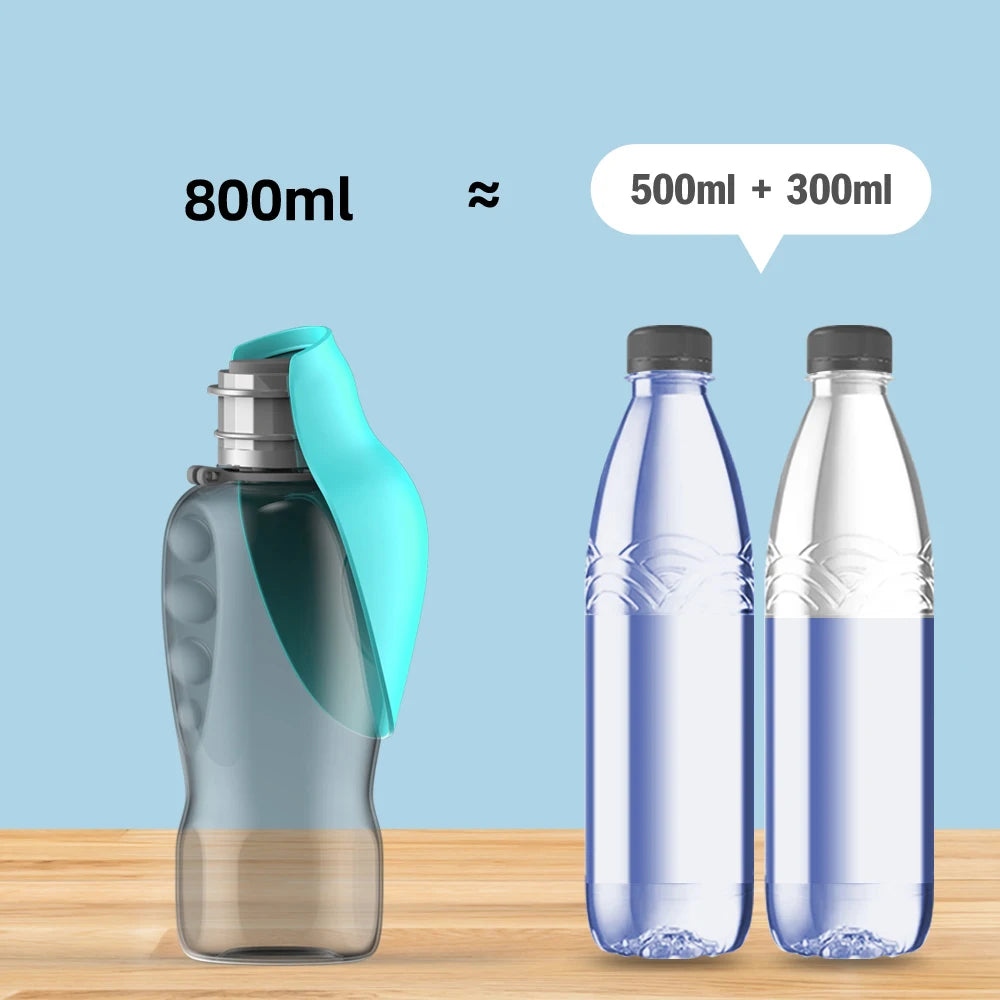 800ML Large Dog Water Bottle Dispenser for Small and Large Dogs, Portable Travel Pet Drinking Bowl, Feeder Supplies for Bulldogs and Labradors