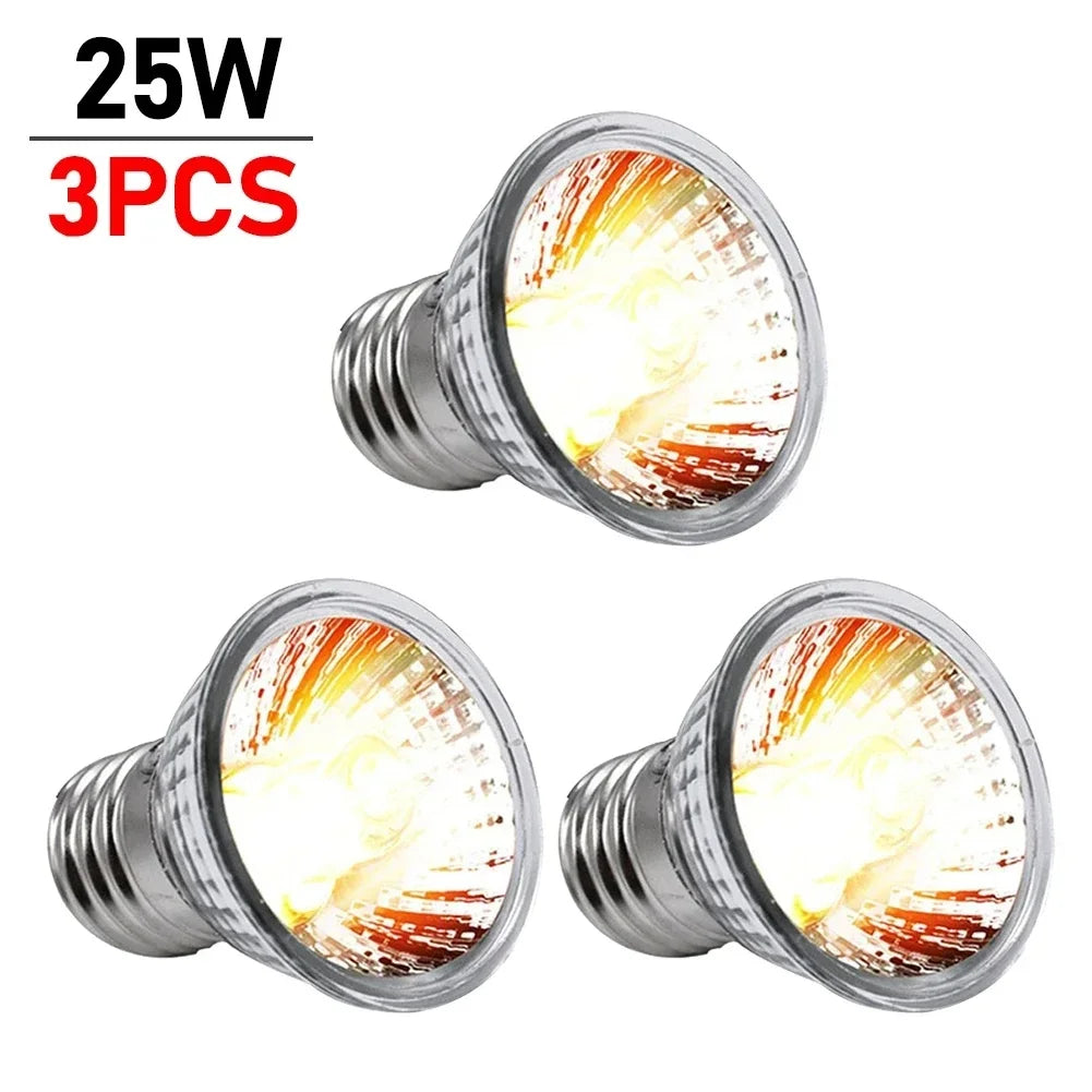 1/2/5/10PCS UVA+UVB Reptile Heat Lamp 25/50/75W Full Spectrum Basking UV Light Bulb for Snakes, Turtles, and Amphibians