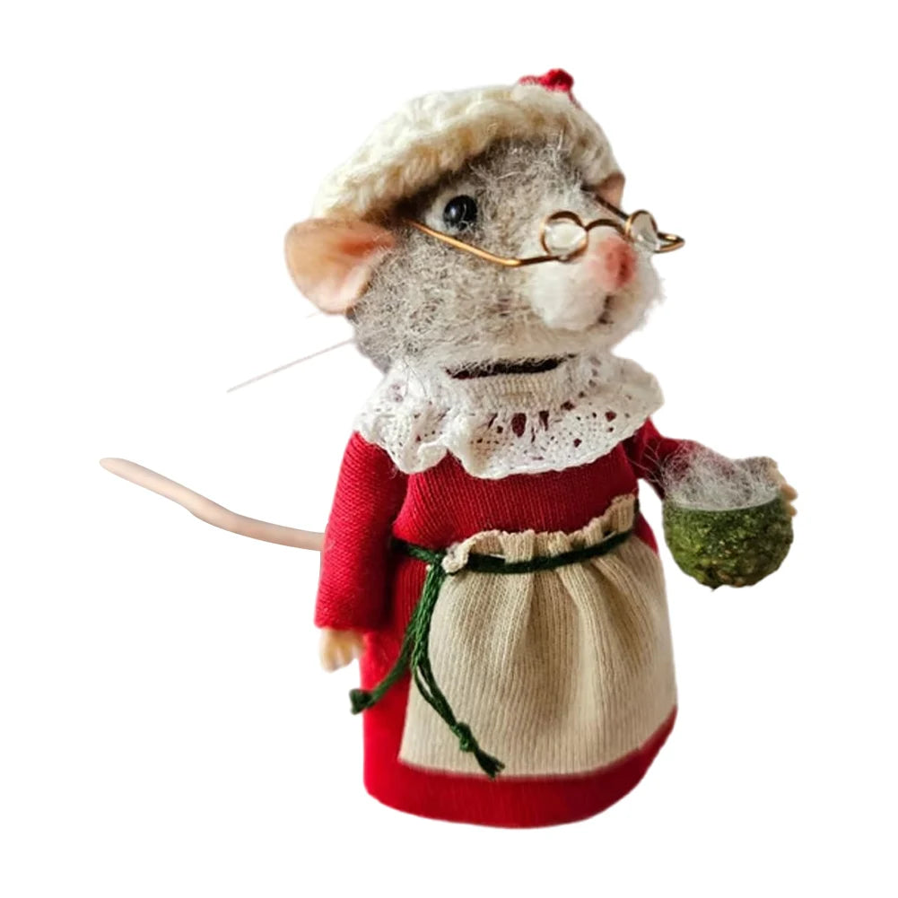 Christmas Needle Felted Mouse Ornament – DIY Handmade Wool Mouse Decoration for Home & Tree