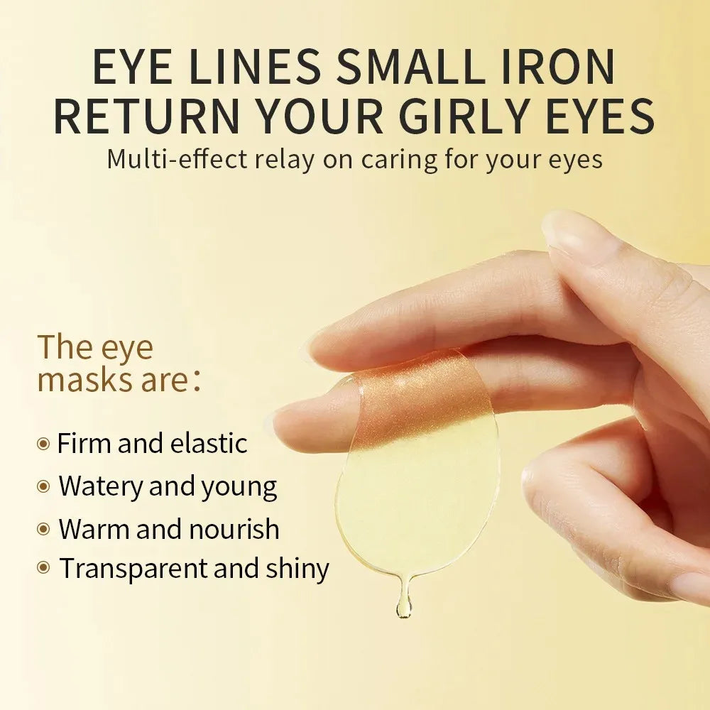 60/120 Pieces Avocado Gold Eye Masks Moisturizing Firming Eye Patches to Improve Eye Bags Anti-Wrinkle Eye Patches for Dark Circles