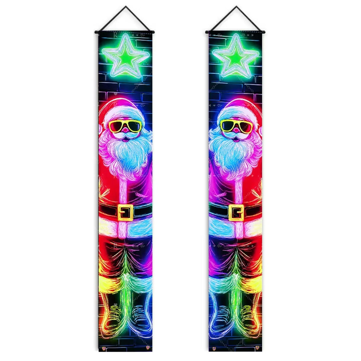 Merry Christmas Theme New Year Party Decorations Couplet Santa Claus Snowman Christmas Tree Wall Door Hanging Flags Banner Props