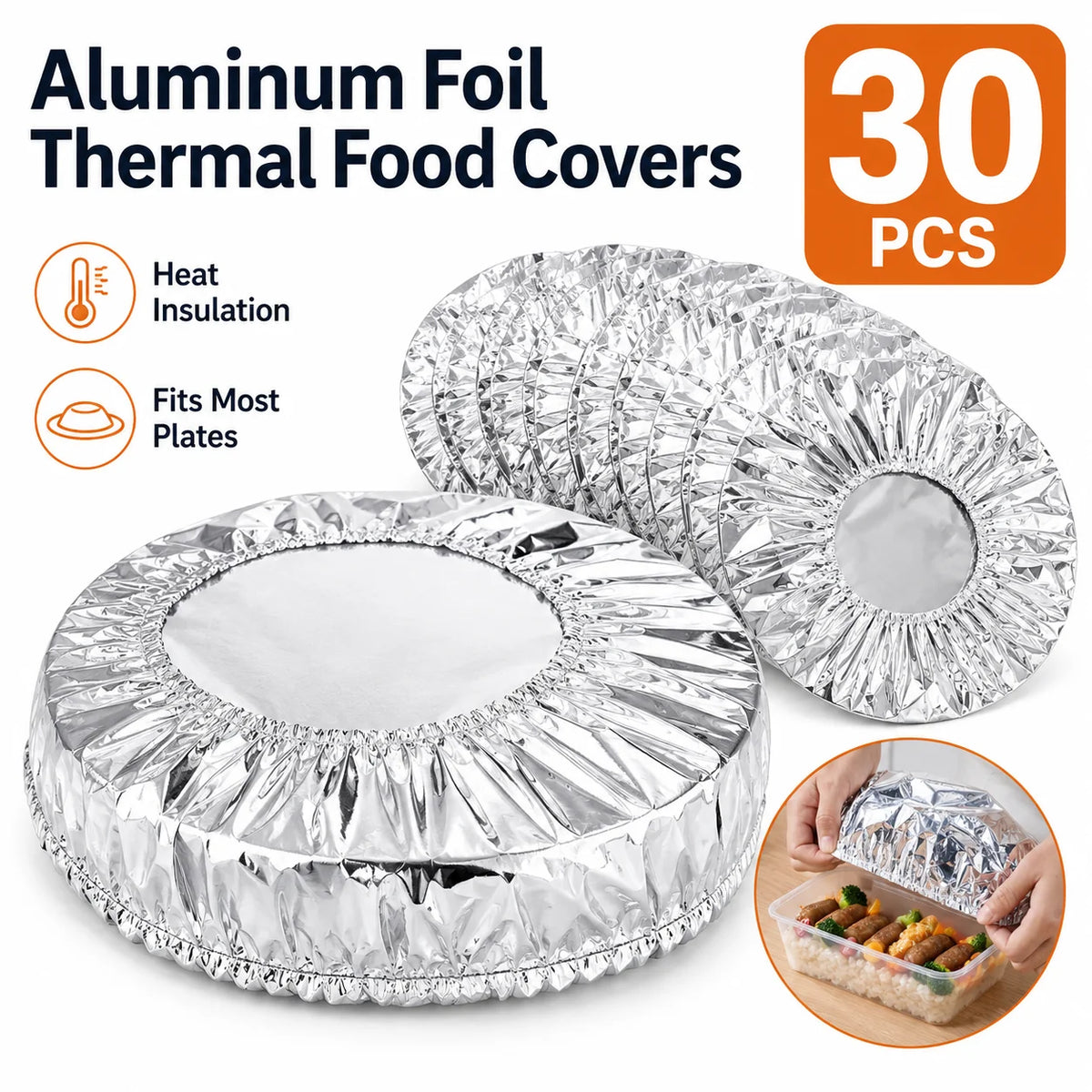 Easy Use Quick Cover Reusable Multi Size Aluminum Foil Food Covers Eco Friendly Kitchen Bowl Dish Storage Lids No Mess Home Use