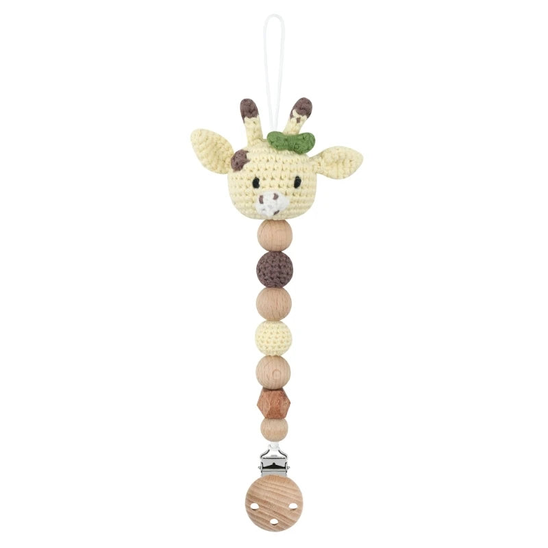 Crochet Koala Pacifier Clip, Handbell Rattle, Teether Doll, Pacifier Chain Clip Set, Cartoon Teething Toy