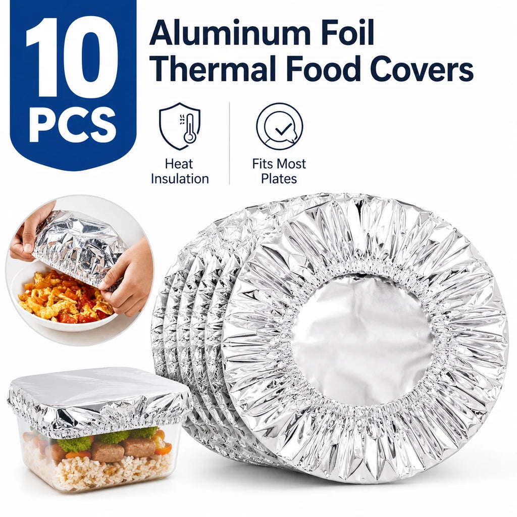 Easy Use Quick Cover Reusable Multi Size Aluminum Foil Food Covers Eco Friendly Kitchen Bowl Dish Storage Lids No Mess Home Use