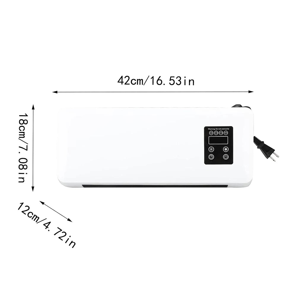1500W Wall-mounted Electric Indoor Heater with Remote Control, 2 in 1 Mini Warmer / Ventilation Fan For Bedroom Bathroom Kitchen