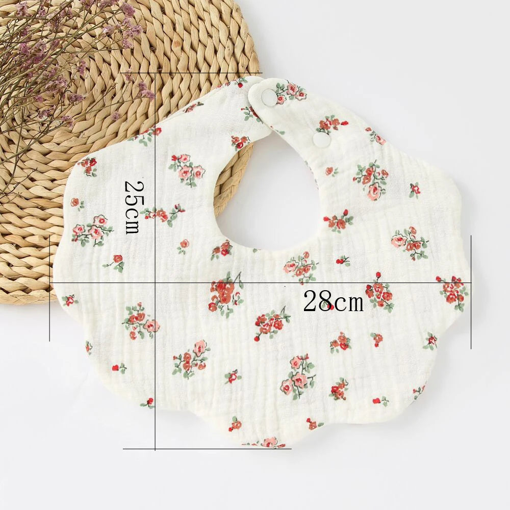 Cotton Soft Baby Print Bibs Solid Color Infant Bib Newborn Burp Cloths Bandana Scarf for Kids Boys Girls Feeding Saliva Towel