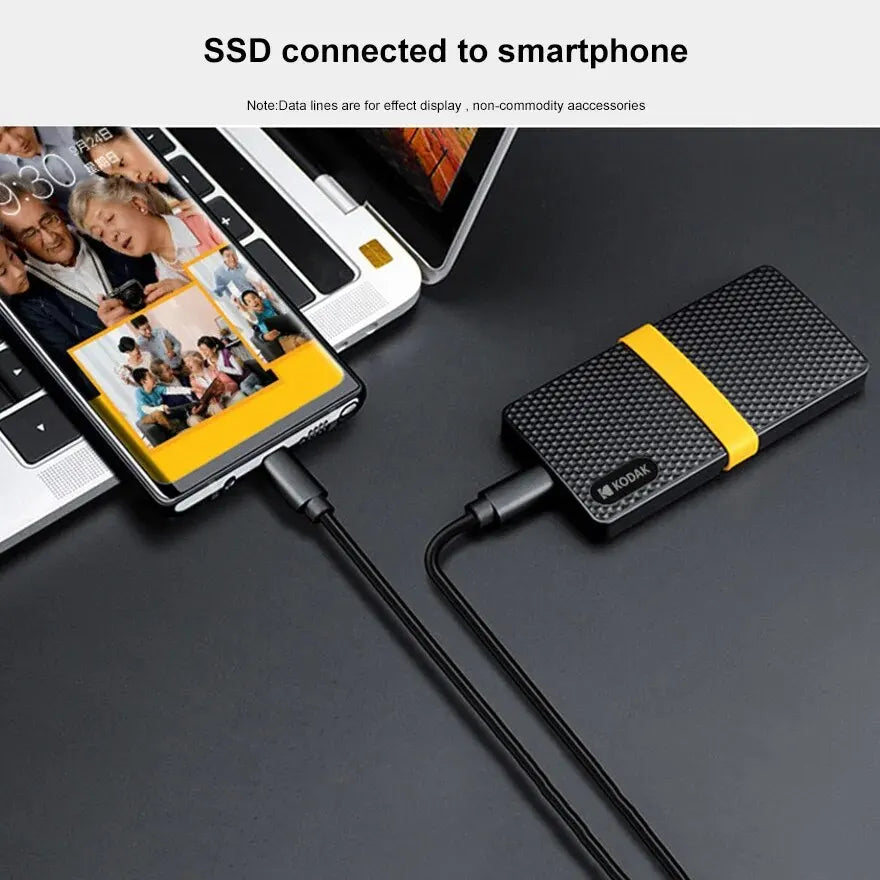 Kodak X200 Portable SSD 2TB 1TB 512GB 256GB USB 3.1 Type C External Solid State Drive for PS4 Laptop MacBook PC