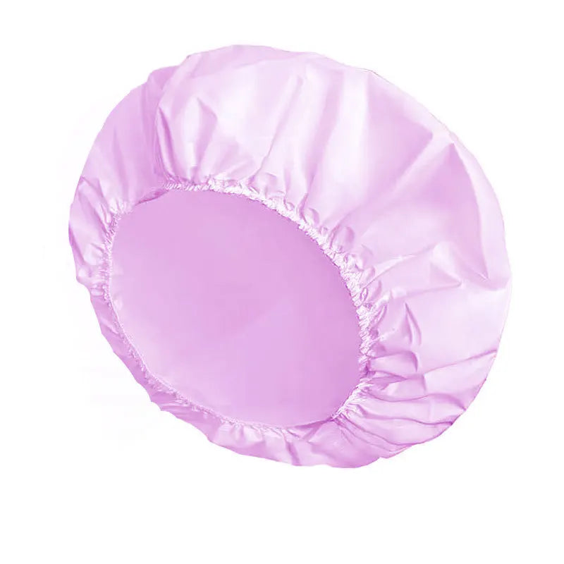 Anti-slip Shower Cap Plastic Reusable Shower Caps Elastic Band Bath Hair Hat