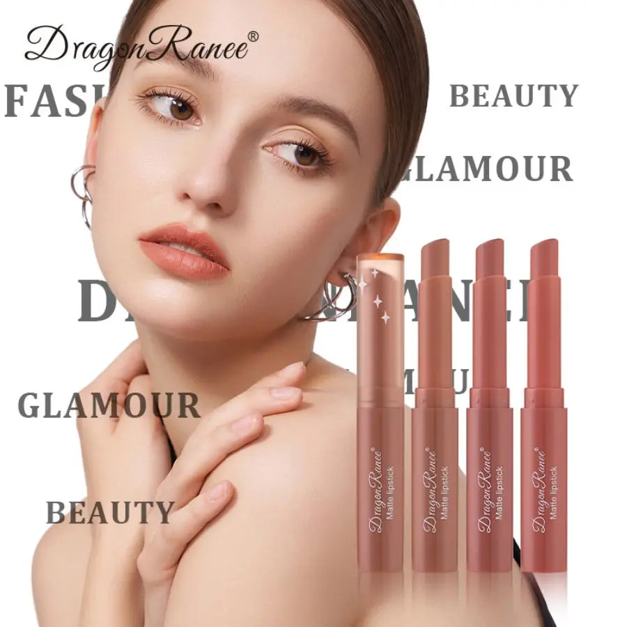 Matte Lipstick, Non-Fading Moisturizing European and American Style Makeup, Velvet Matte Lipstick, Waterproof and Long-Lasting Matte Lipstick
