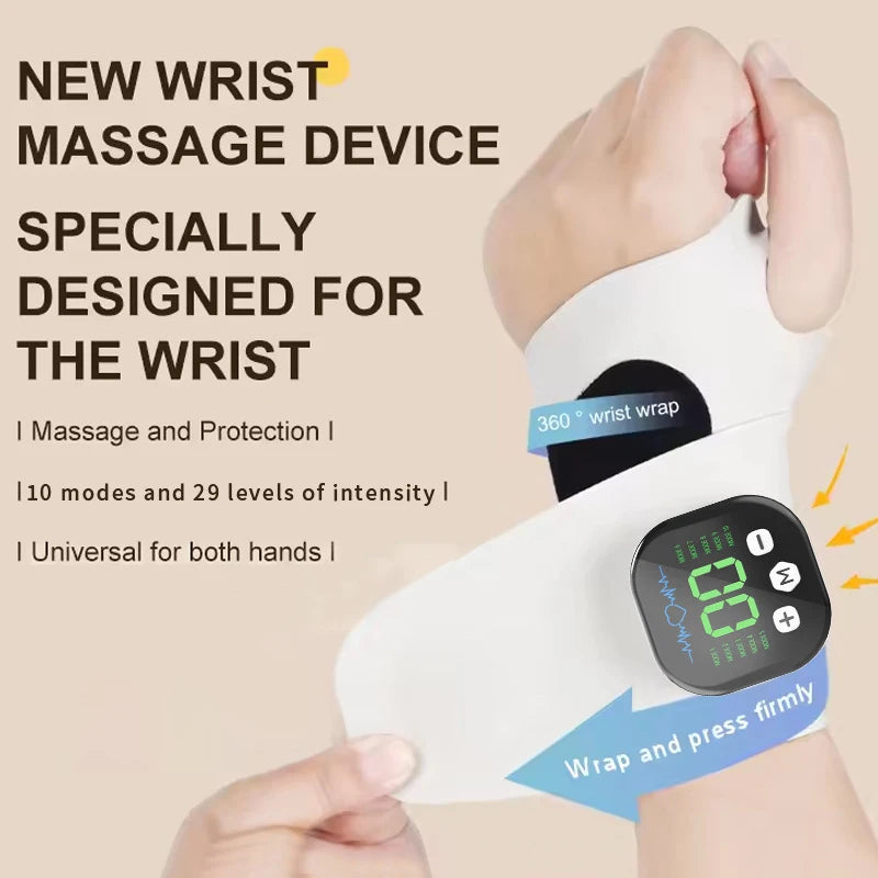 Electric Heating Wrist Massager 5 Levels Hot Compress 3 Levels Vibration Massage Wrist Guard Band Carpal Tunnel