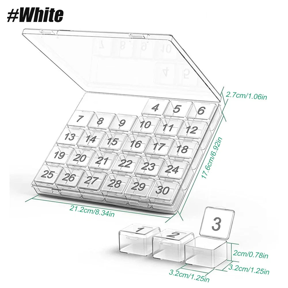 Pill Organizer Once a Day,30 Day Pill Organizer Box,Large Compartments Portable Case for Travel,Month Medicine Organizer