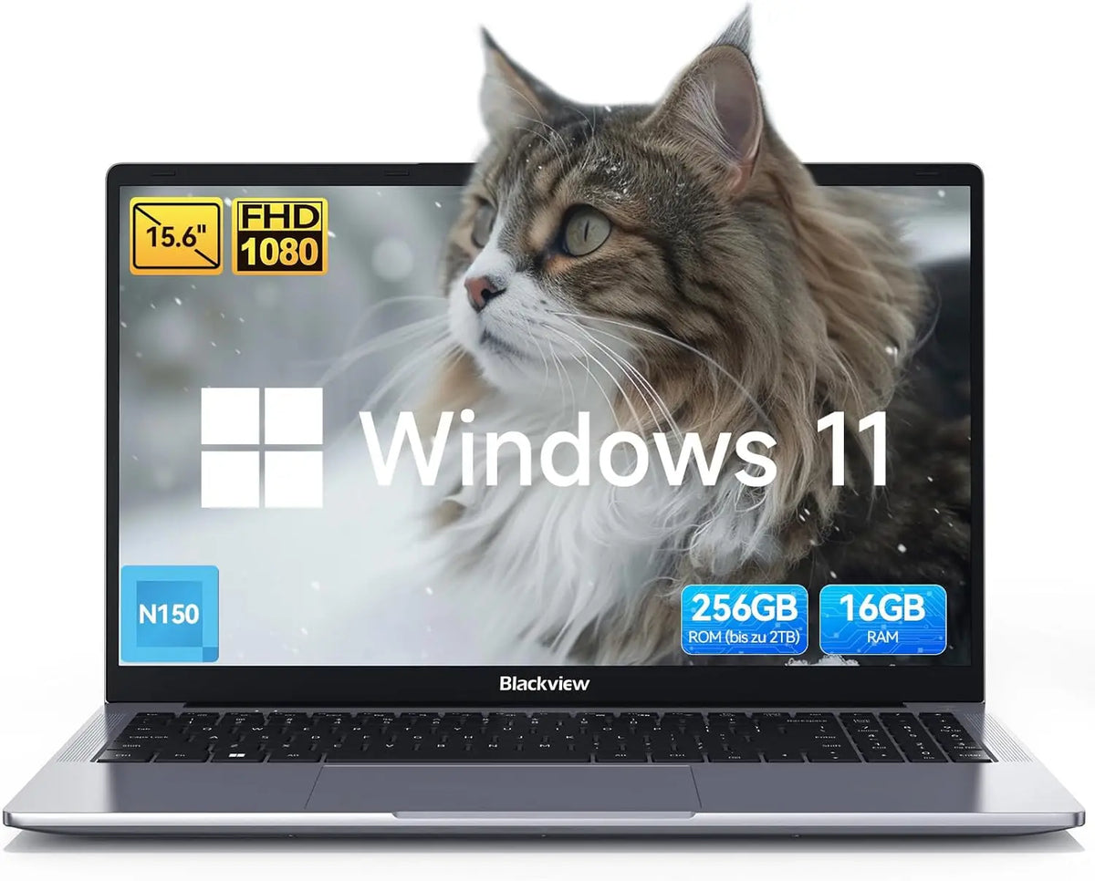 Blackview Acebook 6 Laptop Computer, 15.6” FHD IPS TÜV Screen Quad-Core N150, 16GB DDR4 256GB SSD, Desktop Notebook