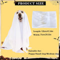 White Dog Halloween Costume Halloween Ghost Pet Cloak Spooky Soft Pet Clothes Breathable Dog Costume for Outdoor Walks Photo