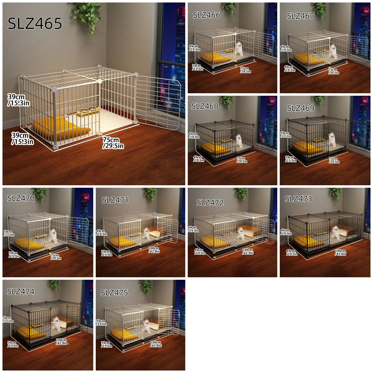 Dog Cage for Small Dogs Like Pomeranian, Teddy, Bichon, Warm Winter Pet Kennel for Medium-Sized Dogs with Separate Toilet Area