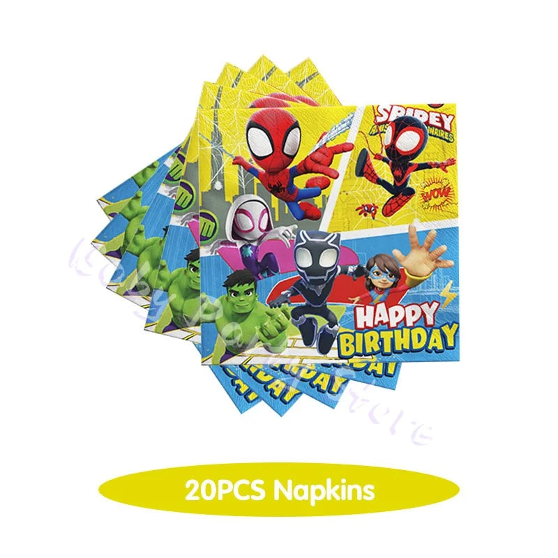 Spider And His Amazing Friends Birthday Decorations supplies Kit Plates Cups Tablecloth Backdrop Balloons Party decor gifts