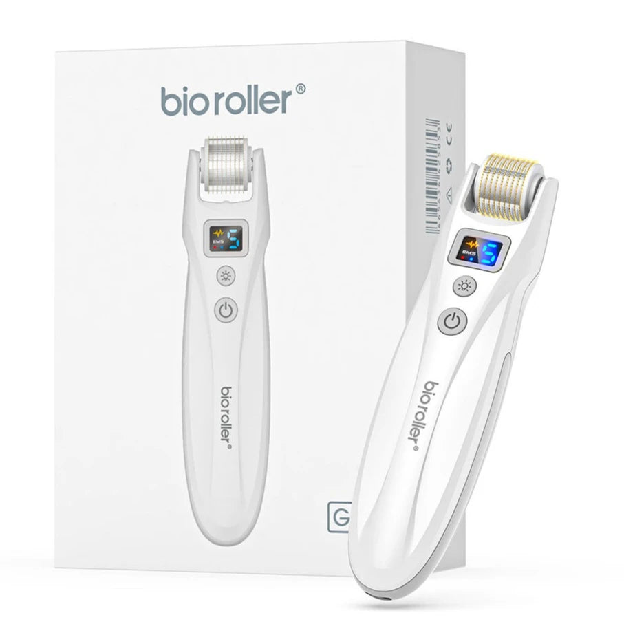 Bio Roller G5 540 Needles EMS Microneedling Derma Roller LED Light Therapy Vibration Microcurrent Facial Device With 2Pcs Heads