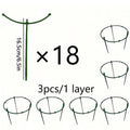 18 Pcs/set 6 Layers Plant Support Plant Stakes Round Plant Support Ring Plastic Plant Cage Holder Flower Pot Climbing Trellis