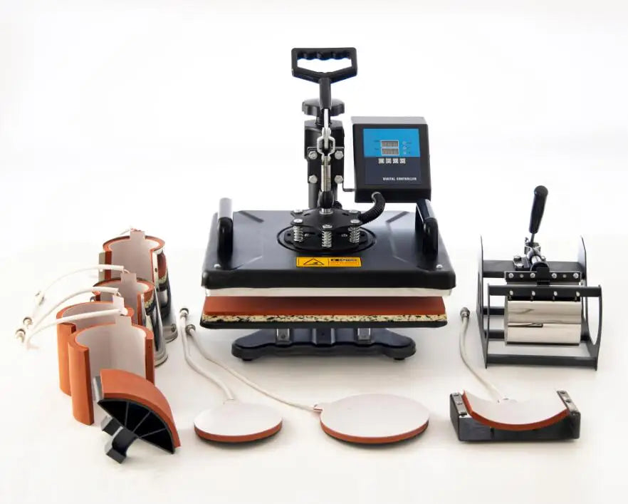 Cheap 30*38CM 8-in-1 Combo Heat Press Machine, Sublimation Printer, 2D Heat Transfer Machine for Caps, Mugs, Plates, and T-shirts, CE Approved