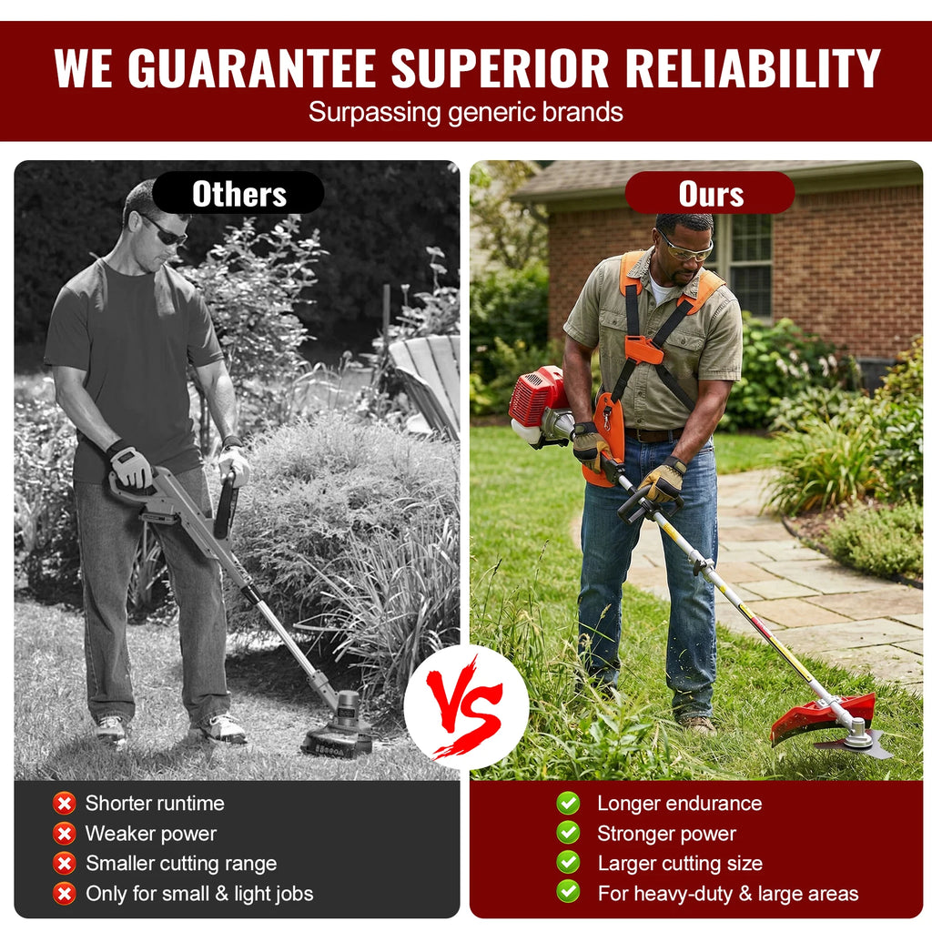 Conentool 11000RPM 52CC Petrol Brush Cutter 5 in 1 Handheld Garden Grass Trimmer 2 Stroke Hedge Trimmer Chainsaw Tool