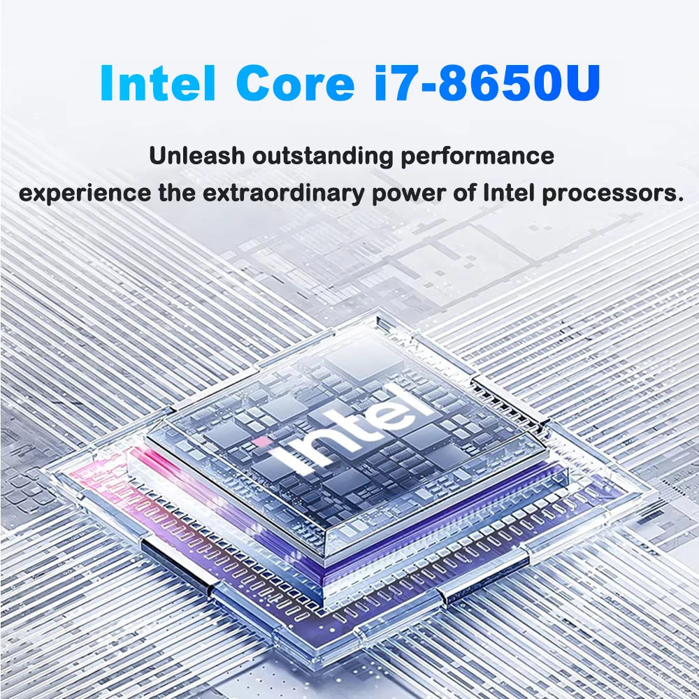 14.1" Laptop Computer PC Intel Core i7 8650U Atom 3950 Ultra Slim Notebook 12GB RAM 1TB 2TB SSD Office Study Windows 11 1920*1080