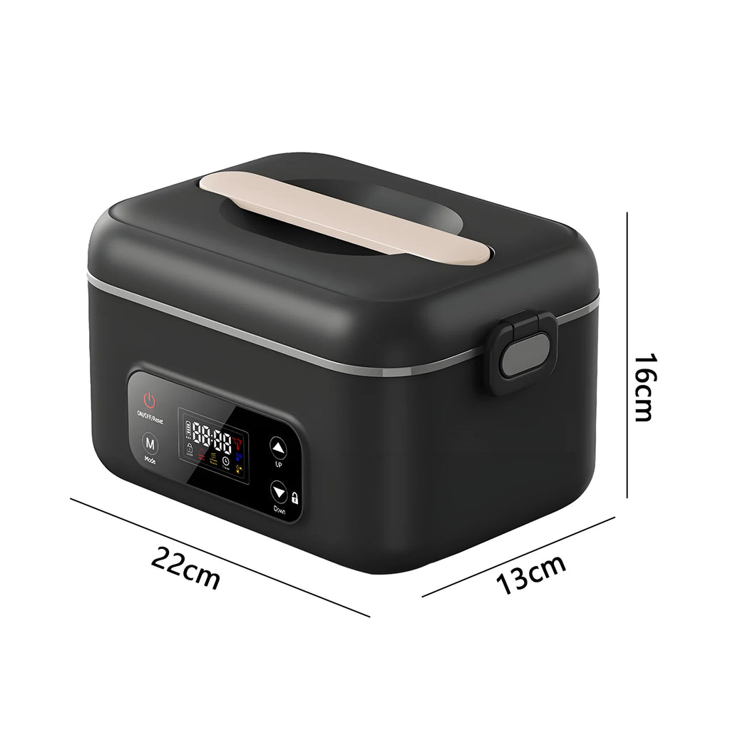 Rechargeable Electric Lunch Box Cordless Heated Lunch Box Battery Powered Self Heating Food Container Portable Bento Box No Water Required Food Warmer Stainless Steel Liner For Office Work School Travel Car Camping Home Kitch