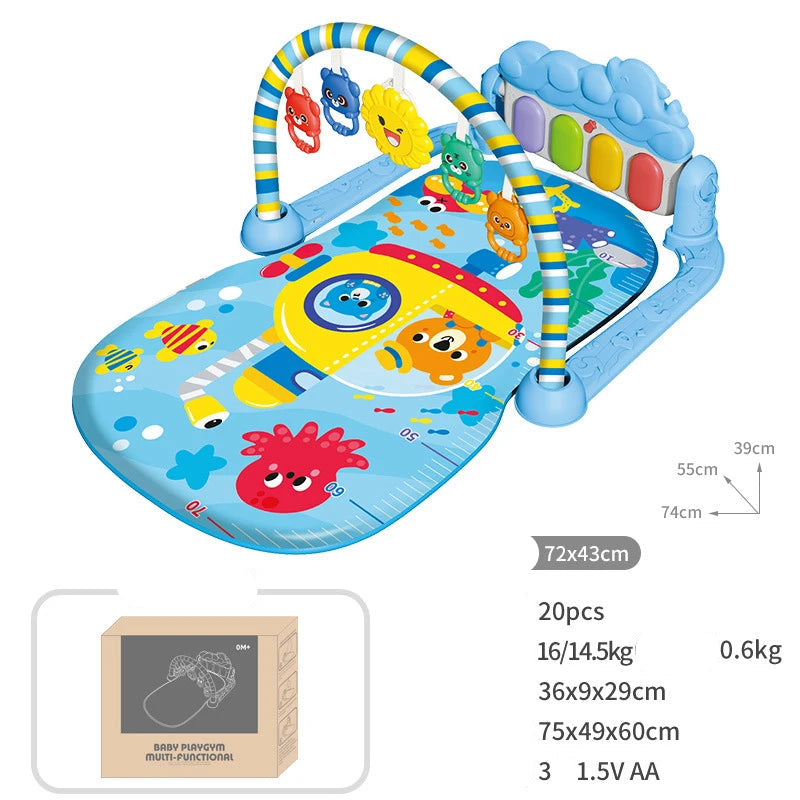 Baby Fitness Stand Music Play Gym Activity Toys Newborn Piano Crawling Blanket Pedal Game Pad Early Education 0-36 Months Gifts
