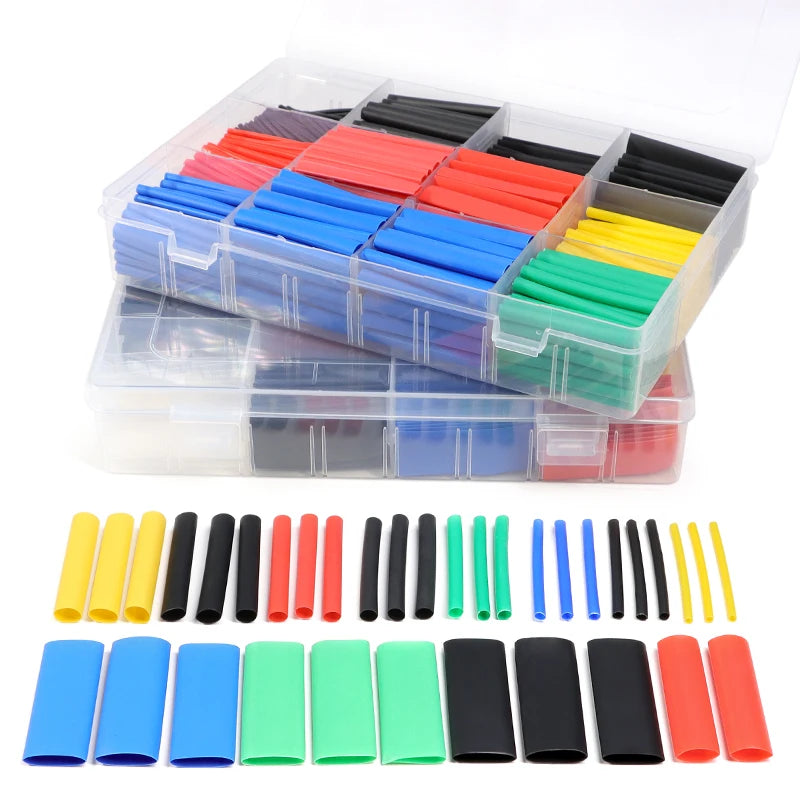 2:1/ 3:1/4:1 Heat Shrink Tube Set 73~900pcs Shrinkage Tubing Kit Cable Repair Protecter Wire Insulation Thermoresistant Sleeving