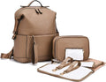 New 6 Types PU Leather Mommy Bag Large Capacity Backpack for Mom Infant Baby Stroller Bag with Changing Pad for Mom Baby Nursing