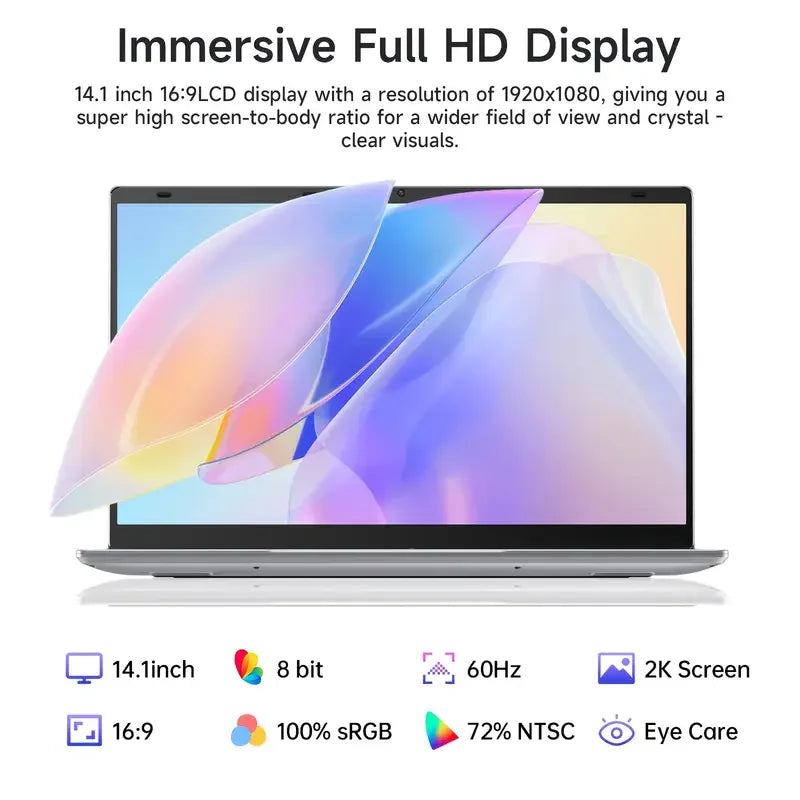 ultra-thin Laptop Intel Core i3 6th Processor 32GB RAM 1TB 2TB SSD 14.1 Inch Office Study Gamer Windows 11 Portable Notebook