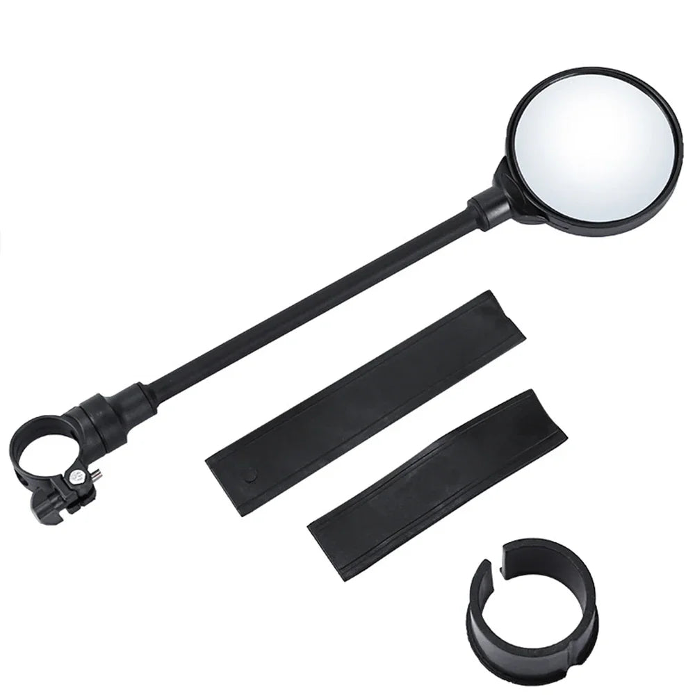 Bicycle Rearview Handlebar Mirrors 360 Rotatable for Mountain Road Bike Motorcycle Bendable Hose Adjustable Rearview Mirror