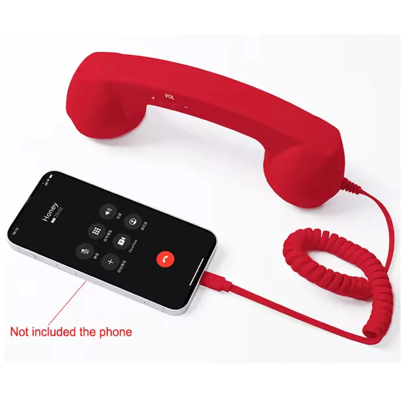 Retro Phone Handset Type-C Directly Plug Into Mobile Phone Handset For Cell Phones, Smartphone,Radiation Proof