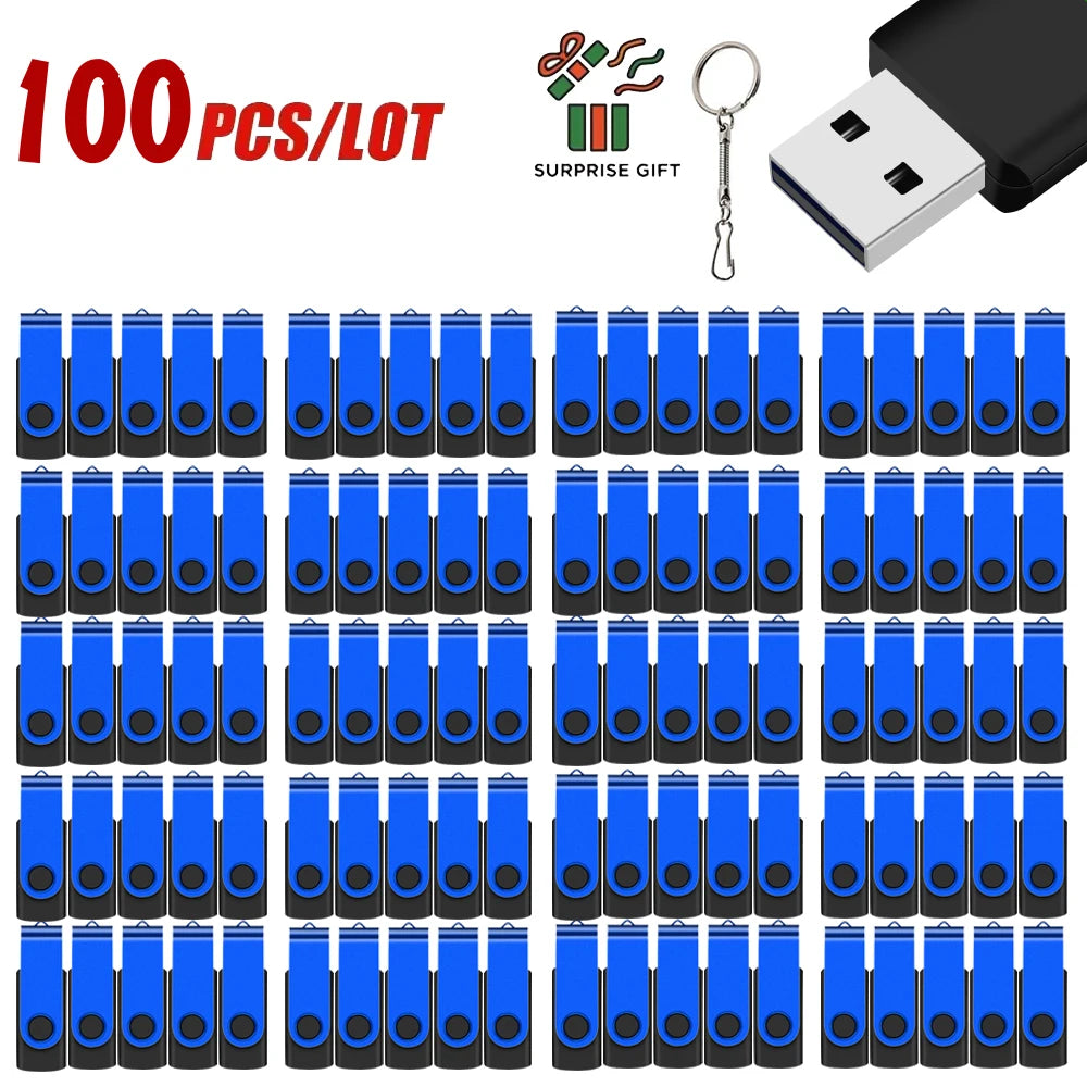 Free Custom 100PCS USB Flash Drive 128mb 4GB 8GB 16G Metal Pendrive 32GB 64GB Photography Studio Gift 128GB Venue Gift Pen Drive