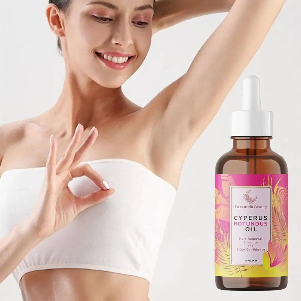 Cyperus Rotundus Oil Hair Growth Inhibitor Caramela Beauty Natural Hair Reduction Oil for Armpit Leg Arm Smooth Skin Care