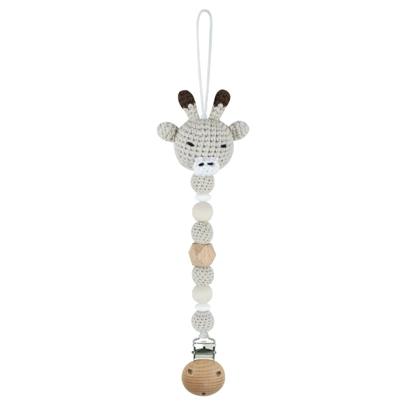 Crochet Koala Pacifier Clip, Handbell Rattle, Teether Doll, Pacifier Chain Clip Set, Cartoon Teething Toy