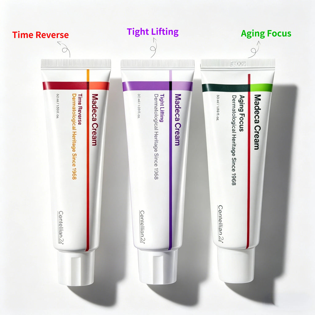 Centellian24 Skincare - Madeca Cream For Time Reverse, Lifting Eye Cream, Calming, 360° Shot PDRN Active Serum & Glowing Patch