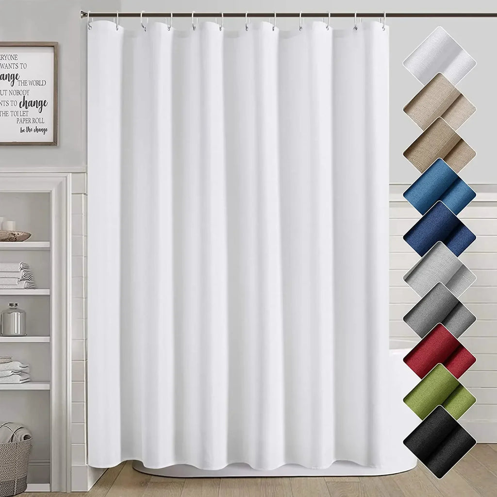 Grey Shower Curtains Modern Minimalist Hotel Home Solid Colour Bath Curtain Polyester Fabric Bathroom Decoration Set with Hooks
