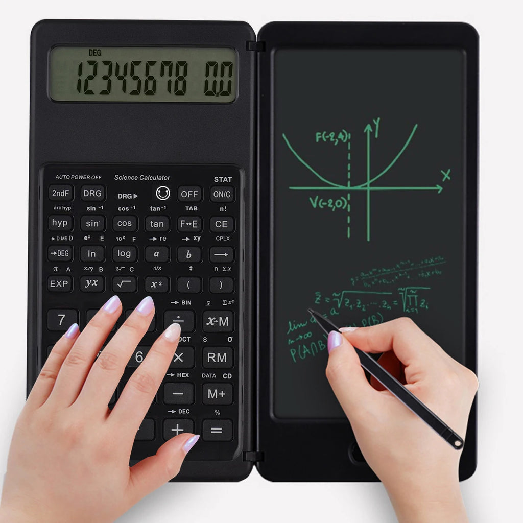 Portable Calculator 6.5 Inch LCD Screen Writing Tablet Folding Scientific Calculator Tablet Digital Drawing Pad With Stylus Pen