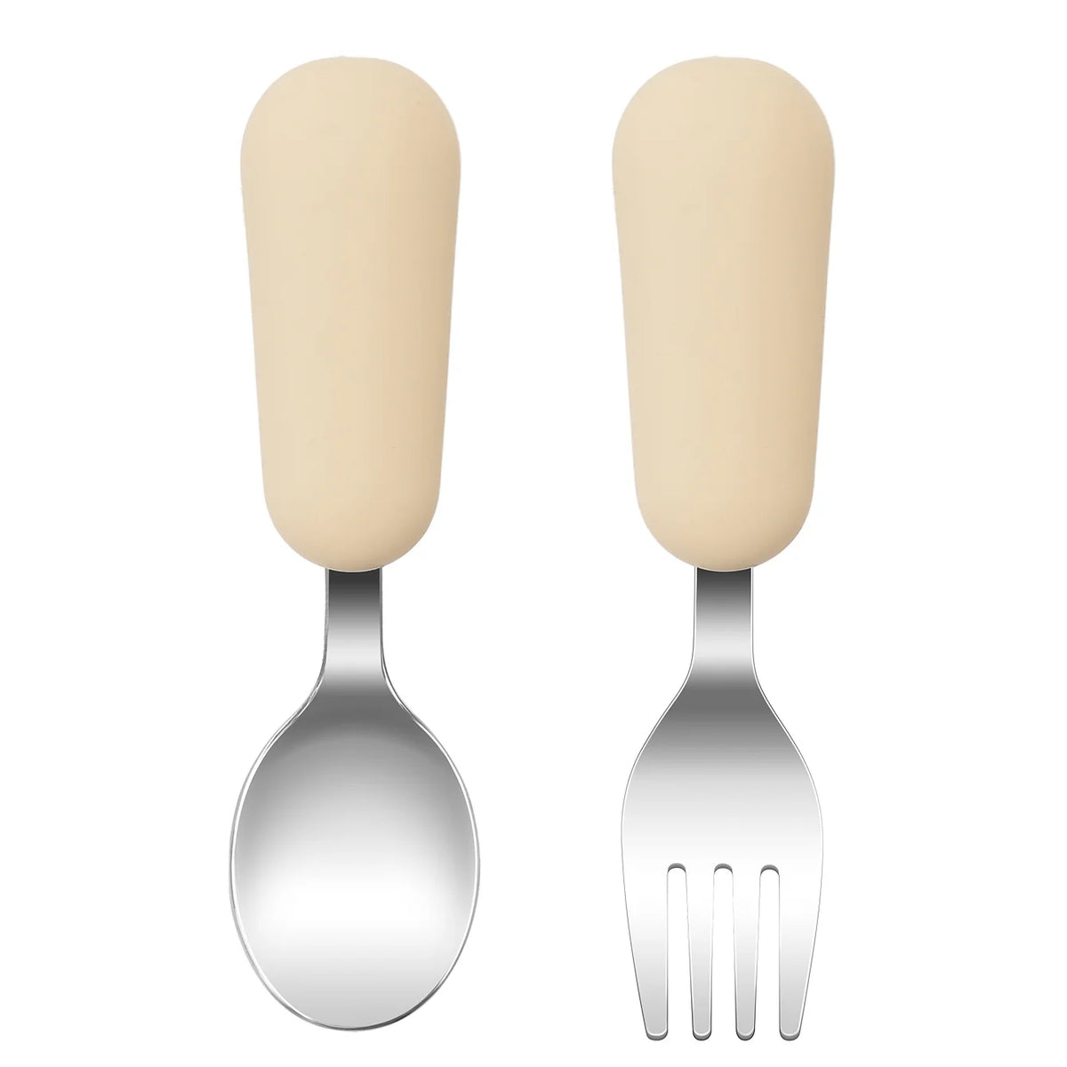 Color Kids 2PCS Stainless Steel Fork Spoon Baby Feeding Set Eco Friendly Toddler Utensil BPA Free Kids Dinnerware Baby Stuff