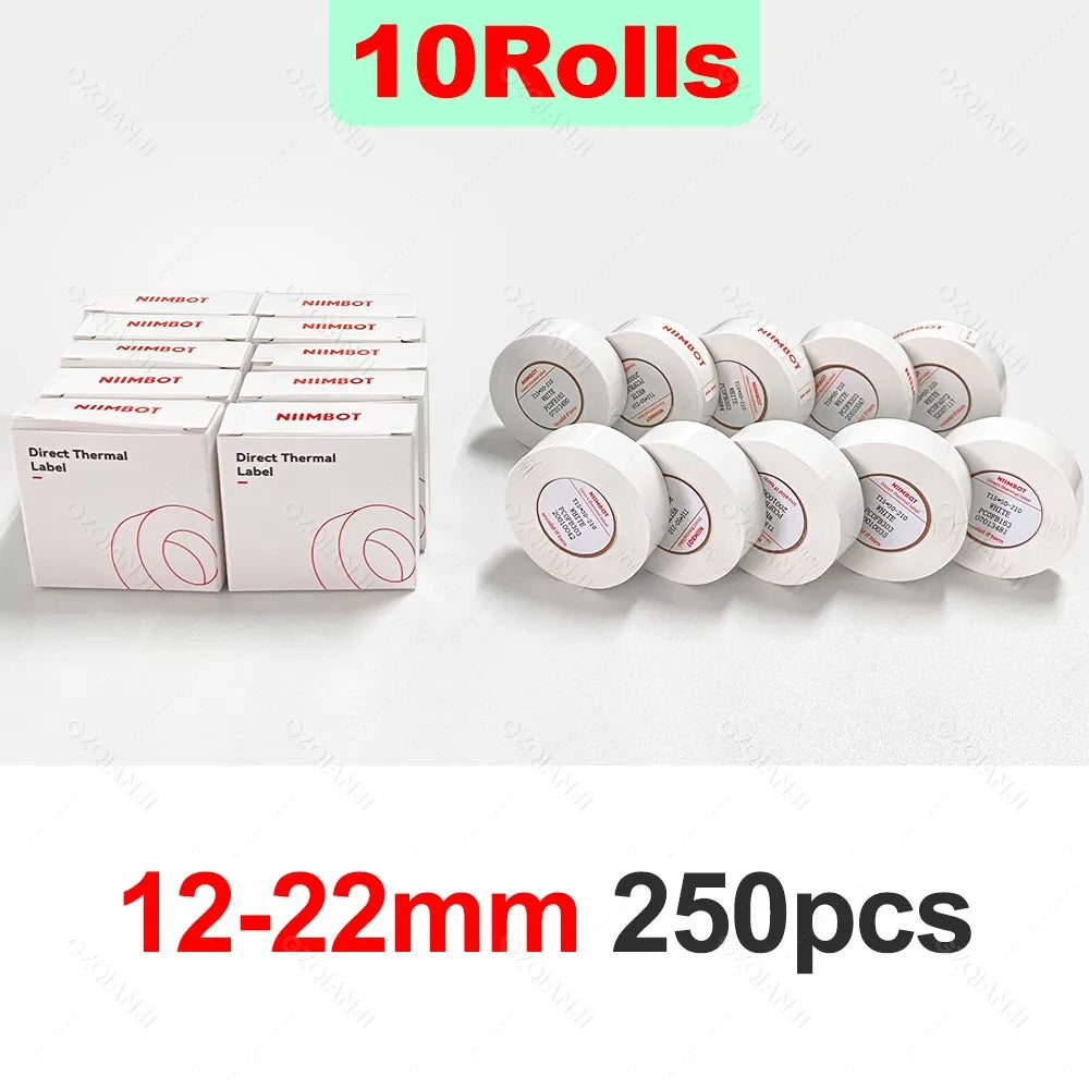 Niimbot D11/D101/D110 Mini Portable Printer White Tape Sticker Papers Waterproof Anti-Oil No Glue Thermal Label Printer Rolls